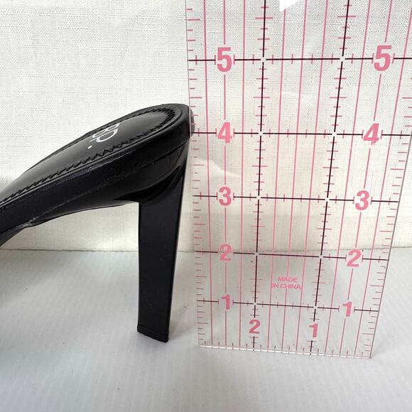 BP Square Toe Heels Women's 10M Black Peep Toe Triangular Heel Dressy Prom 90s - Picture 11 of 11